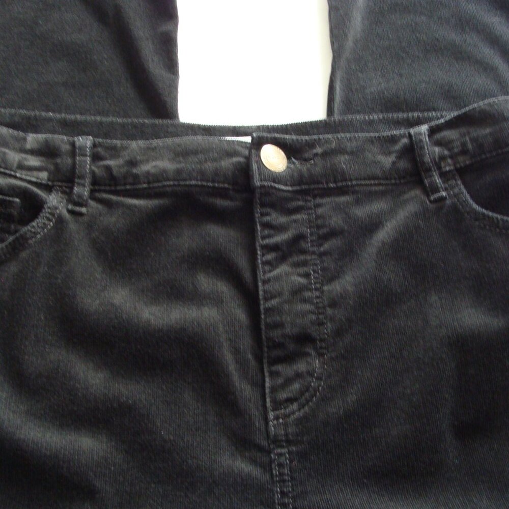 ANN TAYLOR LOFT Black "Hi Waist SKINNY" Corduroy CORD Pants Sz 14